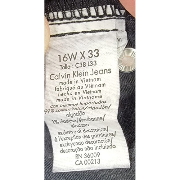 Calvin Klein Black Jeans Women’s 16W x 33 NWT Skinny Straight Mid Rise - Picture 13 of 13